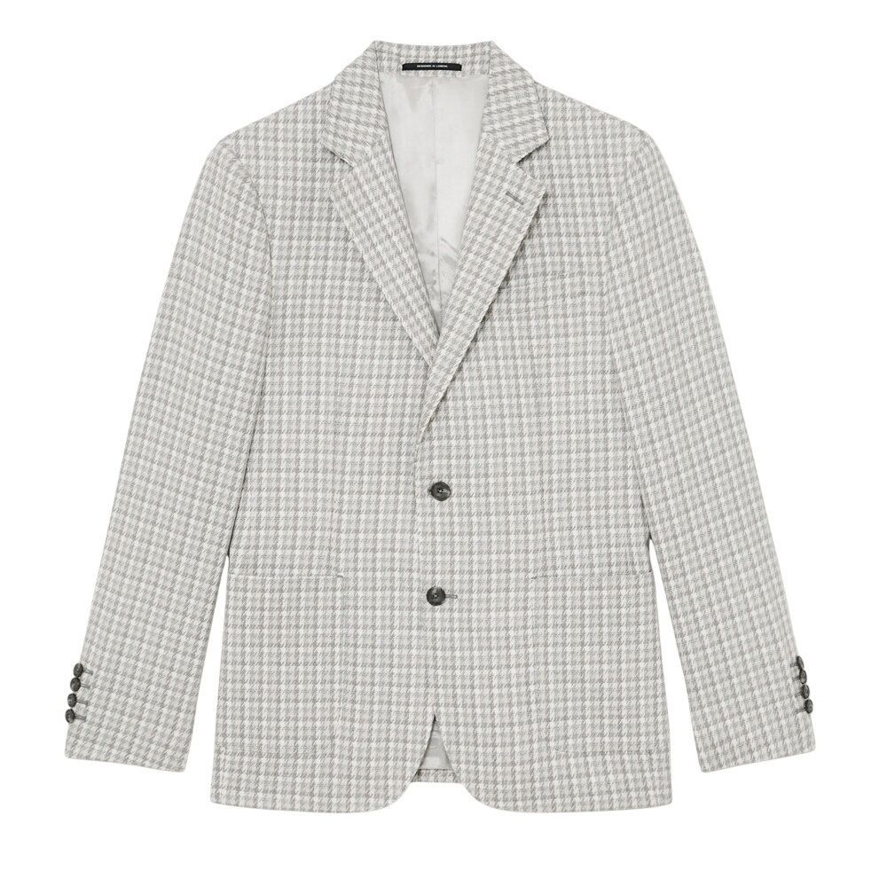 REISS Canty Houndstooth Single-Breasted Blazer